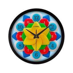 Orex Black & Blue Printed Round Contemporary Wall Clock-image-25