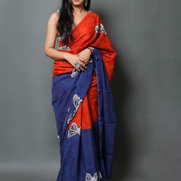 JAIPURI PRINT Batik Pure Cotton Bagru Saree-29