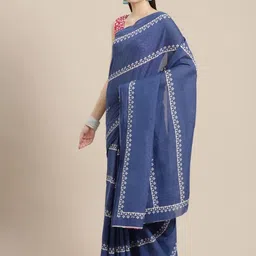 JAIPURI PRINT Ethnic Motifs Pure Cotton Bagru Saree-14
