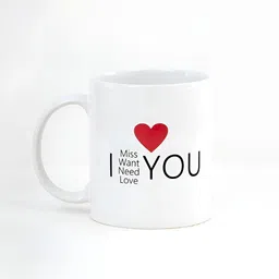 CLAY CRAFT White & Red Text or Slogans Printed Ceramic Glossy Mug 350 ml-62