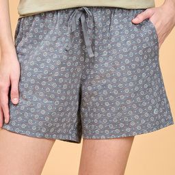 Enamor Women Printed Mid Rise Relaxed Fit Cotton Lounge Shorts-image-63