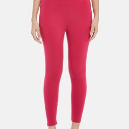 RANGMANCH BY PANTALOONS Women Magenta-Pink Solid Ankle-Length Leggings-96
