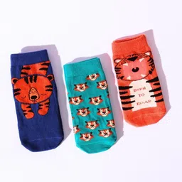 Thela Gaadi Kids Unisex Pack Of 3 Printed Ankle Length Socks-image-67