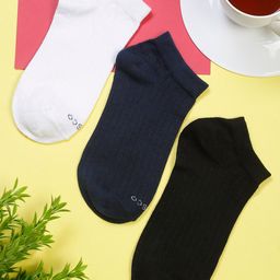 MUTAQINOTI Men Pack Of 3 Solid Ankle Length Antimicrobial Socks-picture-44