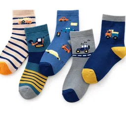 EL REGALO Kids Pack Of 5 Patterned Ankle Length Socks-56