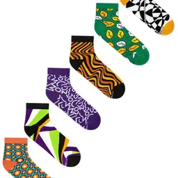 Dynamocks Unisex Pack of 6 Patterned Ankle Length Socks image 1