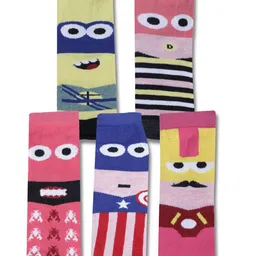 Dollar Socks Kids Pack Of 5 Assorted Above-Ankle Length Socks-image-100