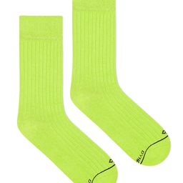 Dynamocks Unisex Fluorescent Green Solid Calf-Length Socks-44