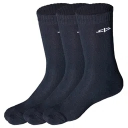 Heelium Kids Black Pack of 3 Solid Calf-Length Socks-23