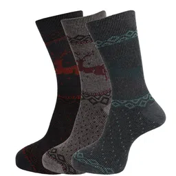 Dollar Socks Men Pack Of 3 Assorted Patterned Cotton Full-Length Socks-6