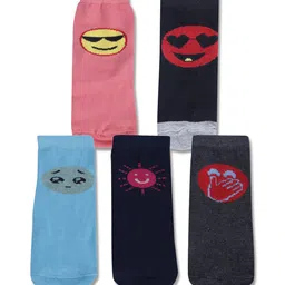Dollar Socks Kids Pack Of 5 Patterned Calf Length Cotton Socks-2
