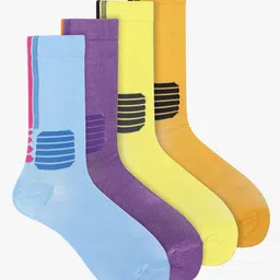 Soxytoes Unisex Pack Of 4 Patterned Cotton Calf Length Socks-11