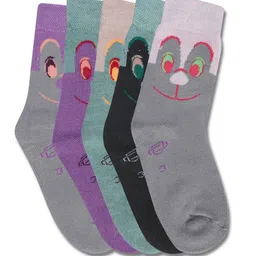 Dollar Socks Kids Pack Of 5 Assorted Cotton Calf Length Socks-image-98