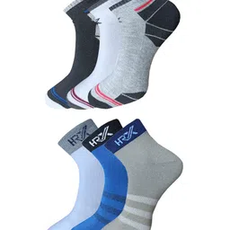 HRX by Hrithik Roshan Men Pack Of 6 Patterned Ankle Length Socks-picture-17