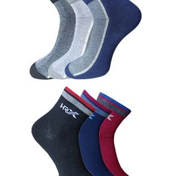 HRX by Hrithik Roshan Men Pack of 6 Patterned Ankle Length Socks-image-77