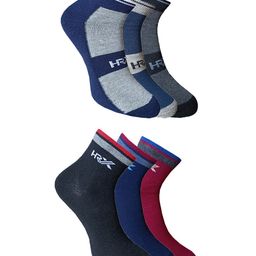 HRX by Hrithik Roshan Men Pack Of 6 Patterned Ankle Length Socks-10