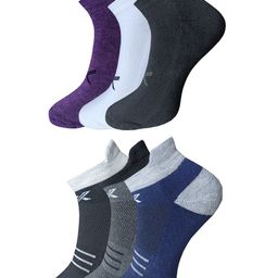 HRX by Hrithik Roshan Men Pack Of 6 Patterned Ankle Length Socks-image-76