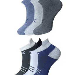 HRX by Hrithik Roshan Men Pack of 6 Patterned Ankle Length Socks-image-63