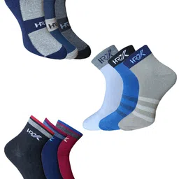 HRX by Hrithik Roshan Men Pack of 9 Patterned Ankle Length Socks-9