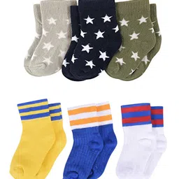 FOOTPRINTS Kids Pack Of 6 Patterned Above Ankle-Length Socks-24