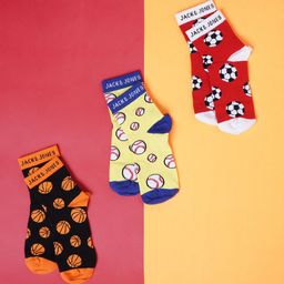 Jack & Jones Junior Boys Pack Of 3 Patterned Calf-Length Socks-image-36