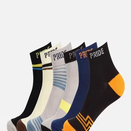 PRIDE APPAREL Unisex Pack Of 6 Patterned Ankle-Length Socks-26