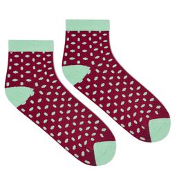 Dynamocks Unisex Red Patterned Ankle-Length Socks-55