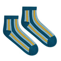 Dynamocks Unisex Blue & White Striped Ankle-Length Socks-48
