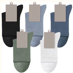 YOUSTYLO Pack Of 5 Women Cotton Ankle Length Socks-image-21