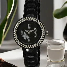 LOREM Women Black Analogue Watch-image-9