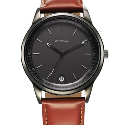Titan Men Brass Dial Stainless Steel Straps Analogue Watch 10027QL01-40