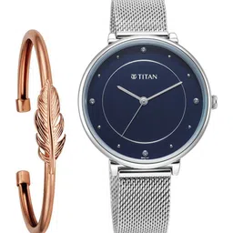 Titan Women Stainless Steel Bracelet Style Straps Analogue Watch With Bracelet 2673SM04F-image-5