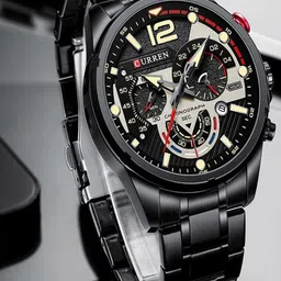 Curren Men Skeleton Dial & Leather Bracelet Style Straps Analogue Watch 8395-image-30