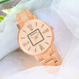 DressBerry Women Patterned Dial & Bracelet Style Straps Analogue Watch HOBDB-235-RG-7