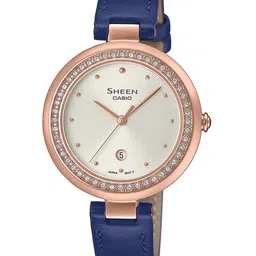 CASIO Women Embellished Dial & Leather Straps Analogue Watch SH297-image-80