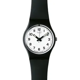 Swatch Unisex White Dial & Black Ceramic Straps Analogue Watch-12
