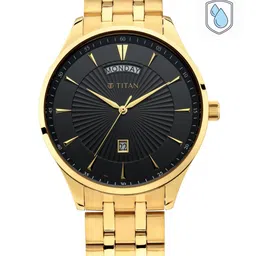 Titan Men Black & Gold-Toned Analogue Watch-5