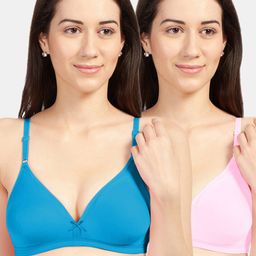 Sonari Pack Of 2 Teal & Pink Bra-11