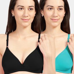 Sonari Pack Of 2 Black & Teal Bra-50