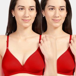 Sonari Pack of 2 Red Everyday Bras - Non Padded-image-52