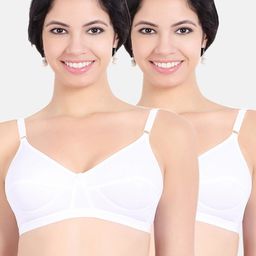 Sonari Pack Of 2 White Non Padded & Non-Wired Pure Cotton Bra-picture-42