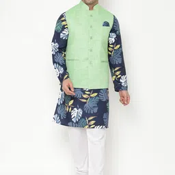 Hangup Men Floral Printed Kurta with Pyjamas-56