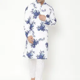 Hangup Men Floral Printed Kurta with Pyjamas-34