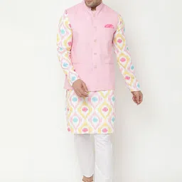 Hangup Men Printed Kurta with Pyjamas-33
