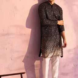 VASTRAMAY Embellished Regular Sequinned Straight Kurta with Trousers-picture-11