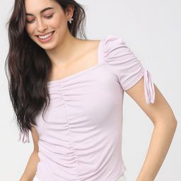 Tokyo Talkies Purple Solid Regular Top-picture-43