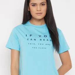 Adobe Turquoise Blue Printed Regular Crop Top-image-50
