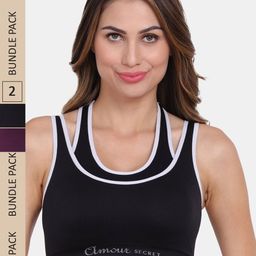 Amour Secret Pack Of 2 Removable Lightly Padded & Non-Wired Seamless Workout Bra-18