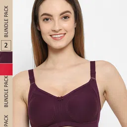 Floret Pack Of 2 Non Wired Non Padded High Support Minimizer Bra-26
