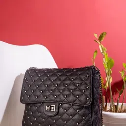 Abelardo De Moda Embellished Leather Structured Quilted Sling Bag-35